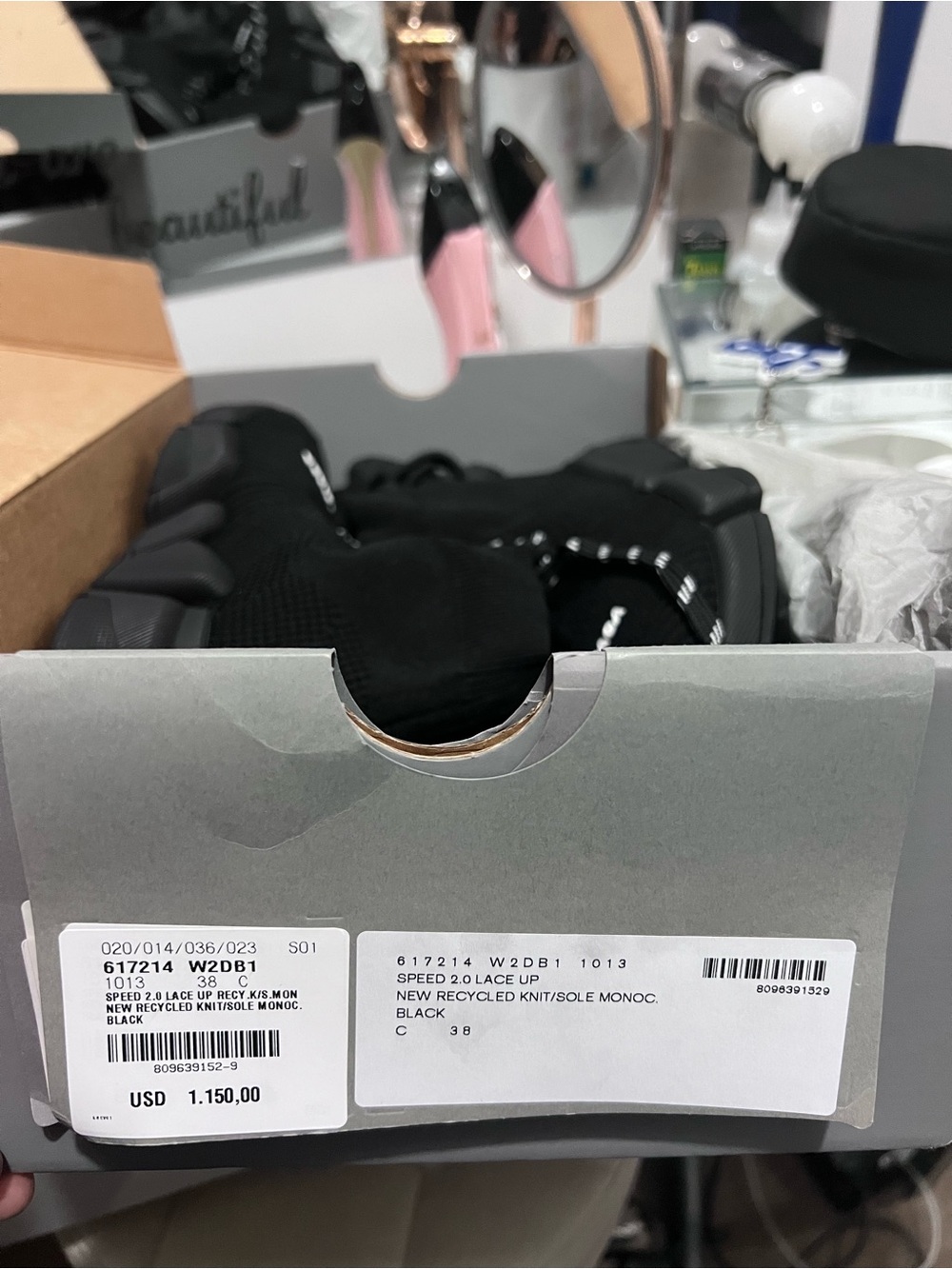 Balenciaga SPEED 2.0 LACE UP RECY.K/S.MON NEW RECYCLED KNIT/SOLE MONOC. BLACK - Picture 6 of 7